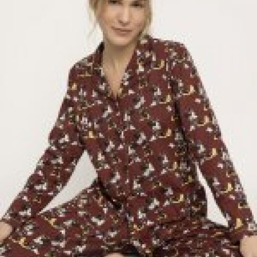 63662 pijama abierto de manga larga y pantalon largo 100 % algodon de minie de admas al por mayor en almacen nati campos