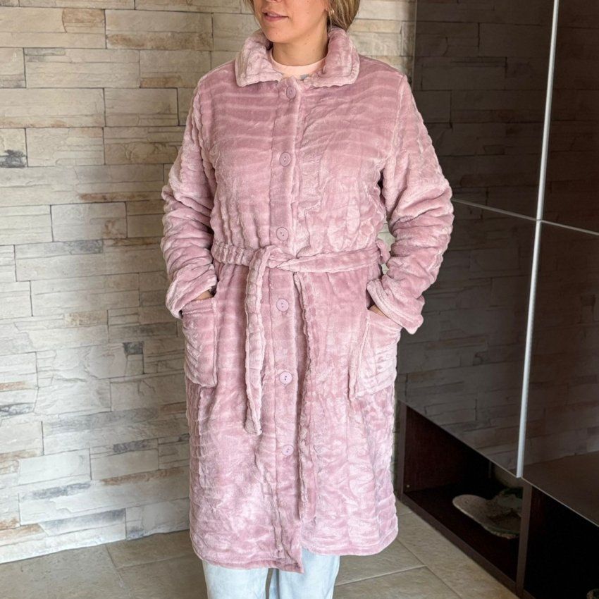 1021 BATA MUJER LARGA BOTONES LIN Y TALLAS GRANDES