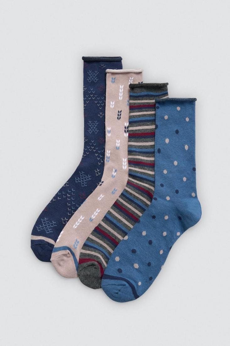 Calcetines estampados sin puño para mujer.
