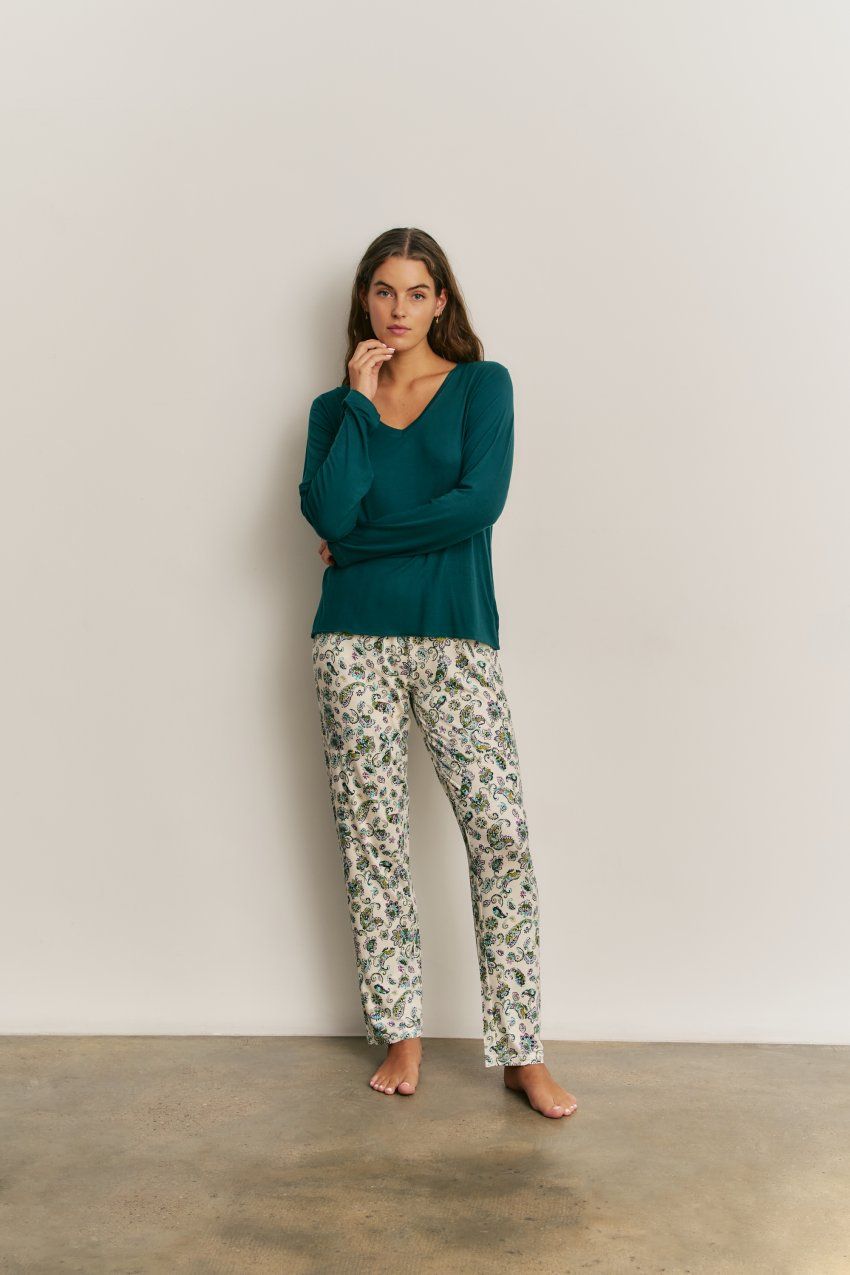 N 21793 CONJUNTO PIJAMA MUJER ALGODON + BATA (3 PIEZAS) PROMISE