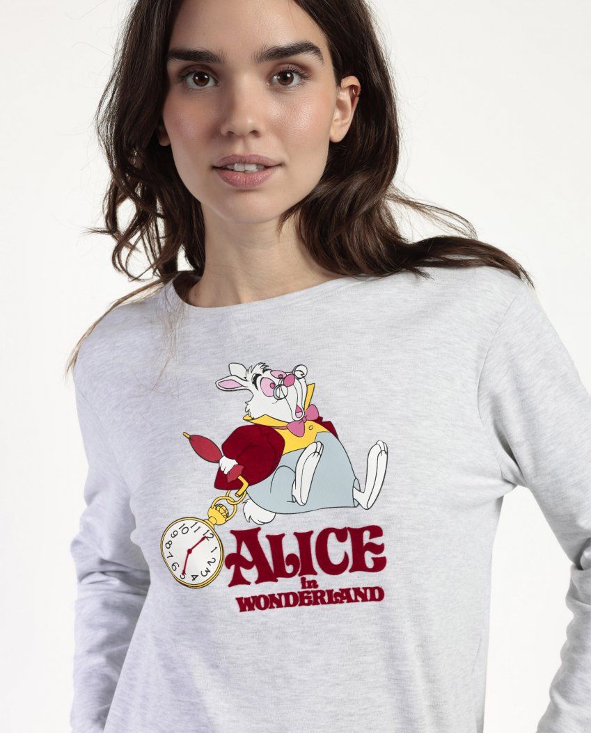 63307 PIJAMA MUJER ALICIA PAIS MARAVILLA ALGODON DISNEY ADMAS