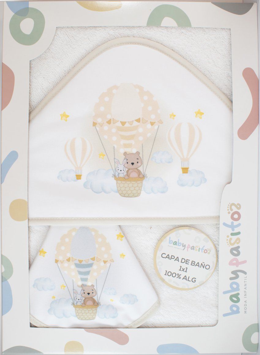 1205 CAPA BAÑO O TOALLA GLOBO  1 X 1 M  BABY PASITOS