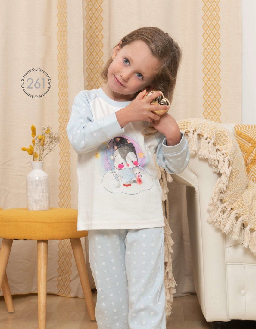 KN 260 PIJAMA  NIÑA ALGODON INTERLOCK 2 a 6 AÑOS KINANIT