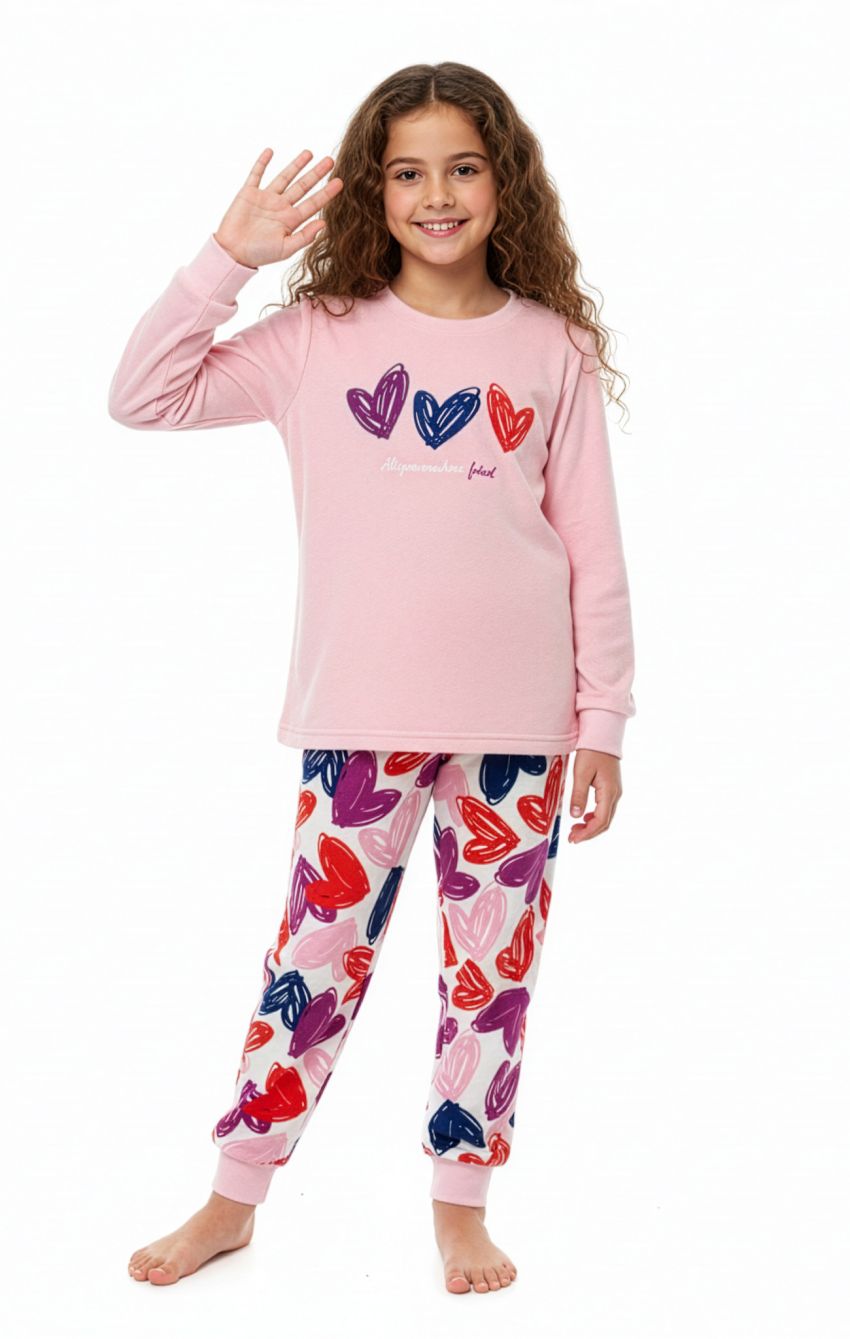 Pijama infantil de niña calido y suave despandex 465 kinanit