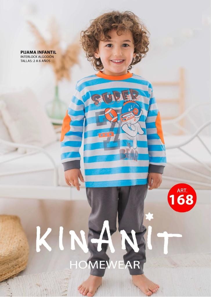 KN 168 PIJAMA  NIÑO ALGODON INTERLOCK 2 a 6 AÑOS KINANIT