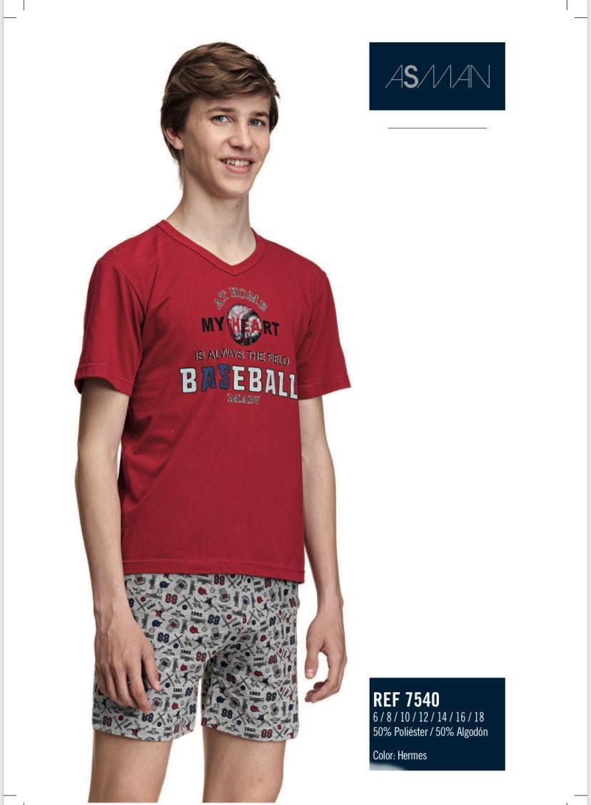 7540 PIJAMA NIÑO VERANO ASSMAN  6 A 18