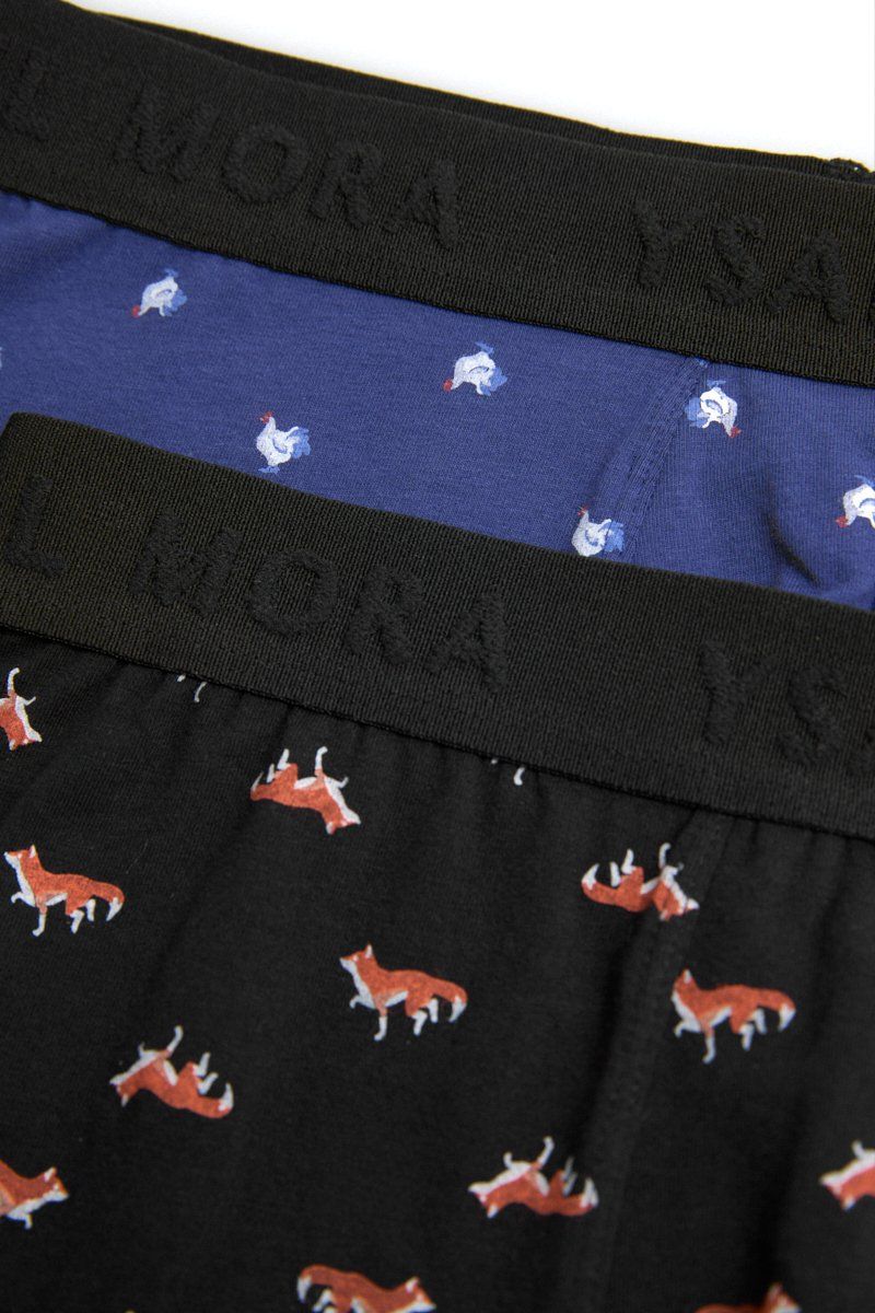 20420 Pack de 2 calzoncillos bóxer de algodón natural estampados