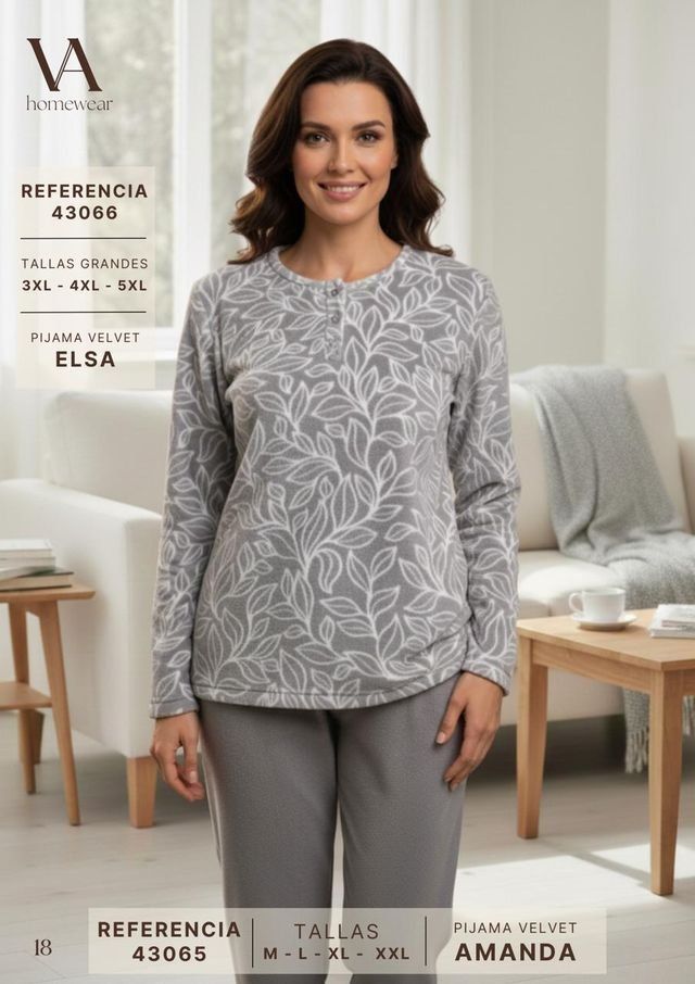 43065 pijama mujer velvet vanila