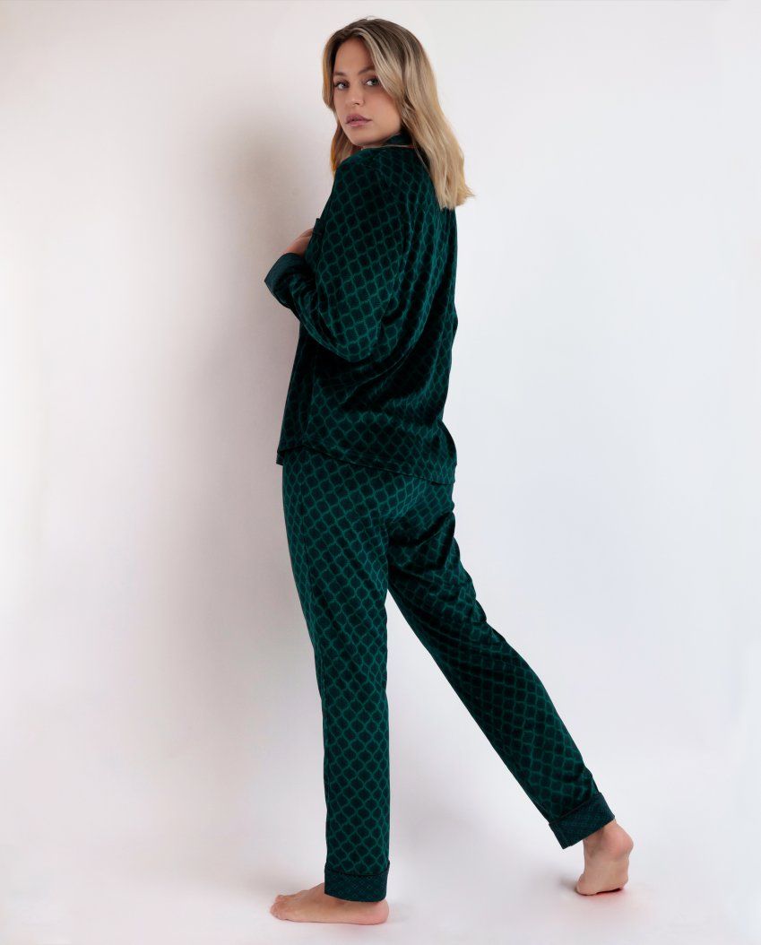 62555 PIJAMA MUJER ABIERTO TERCIOPELO  ADMAS LUXURY