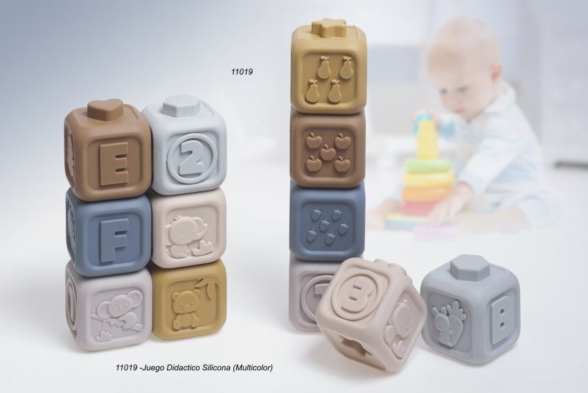 11019 JUGUETE DE SILICONA DIDACTICO APILABLE BEBE GAMBERRITOS