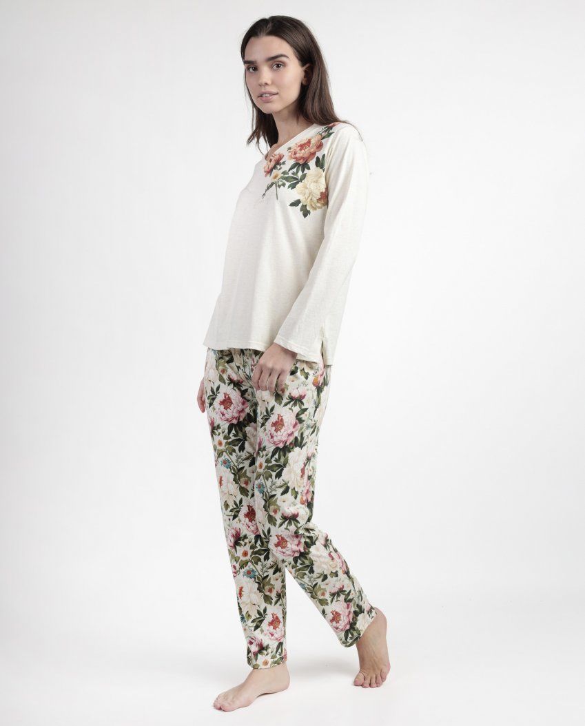 63586  PIJAMA MUJER INTERLOCK ADMAS GARDEN