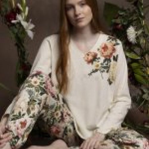63586  PIJAMA MUJER INTERLOCK ADMAS GARDEN