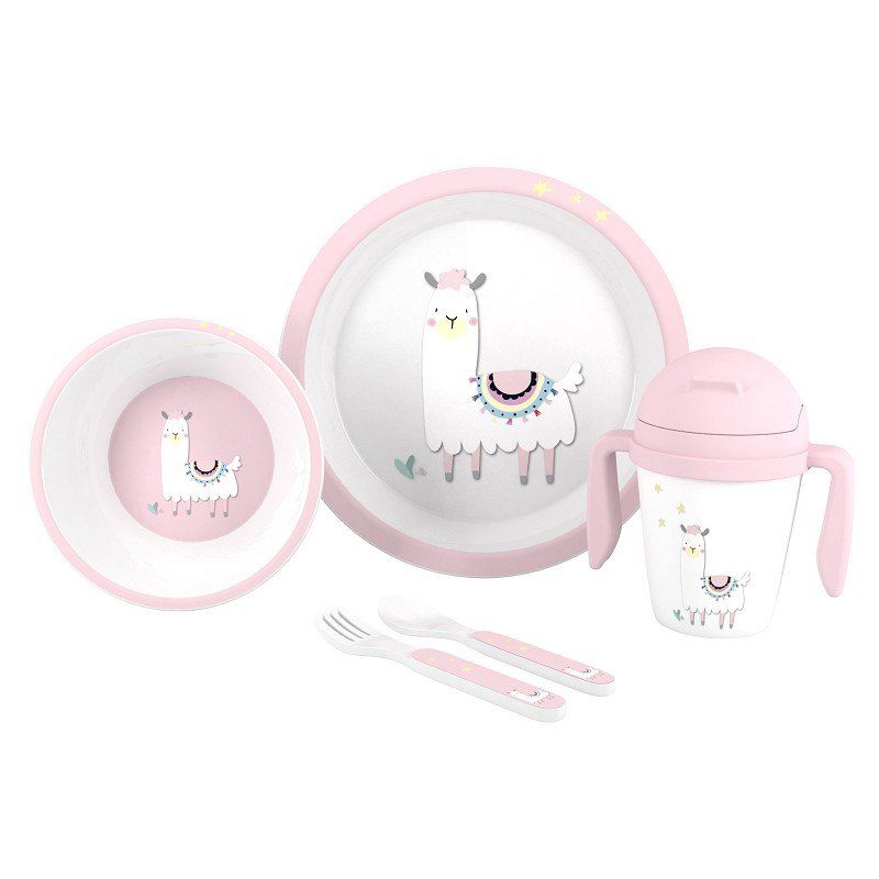 SET 18 VAJILLA 5 PIEZAS LLAMA INTERBABY
