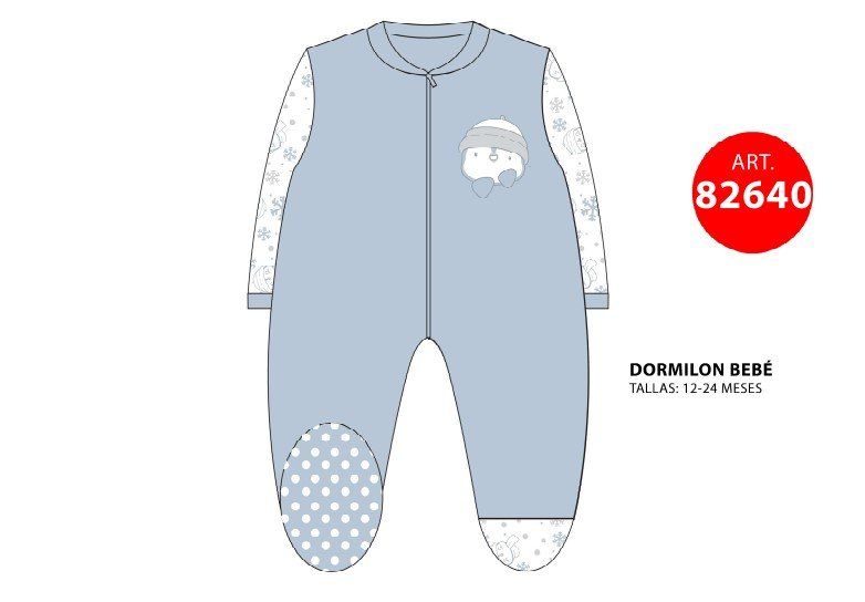 62640 PIJAMA DORMILON BEBE 12 A 24M NACARINA KINANITT
