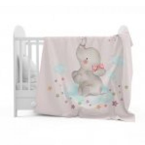 964 MANTA CUNA TERCIOPELO ELEFANTE INTERBABY  110X140
