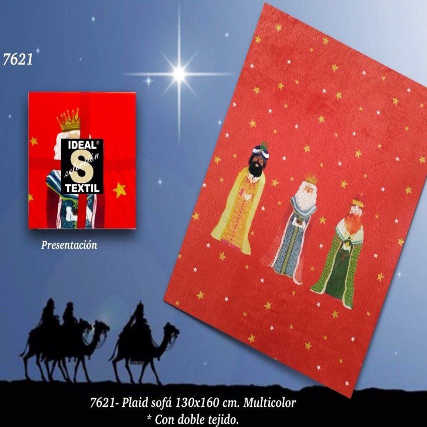 7621 MANTA NAVIDAD 130x160 CASA DORADA