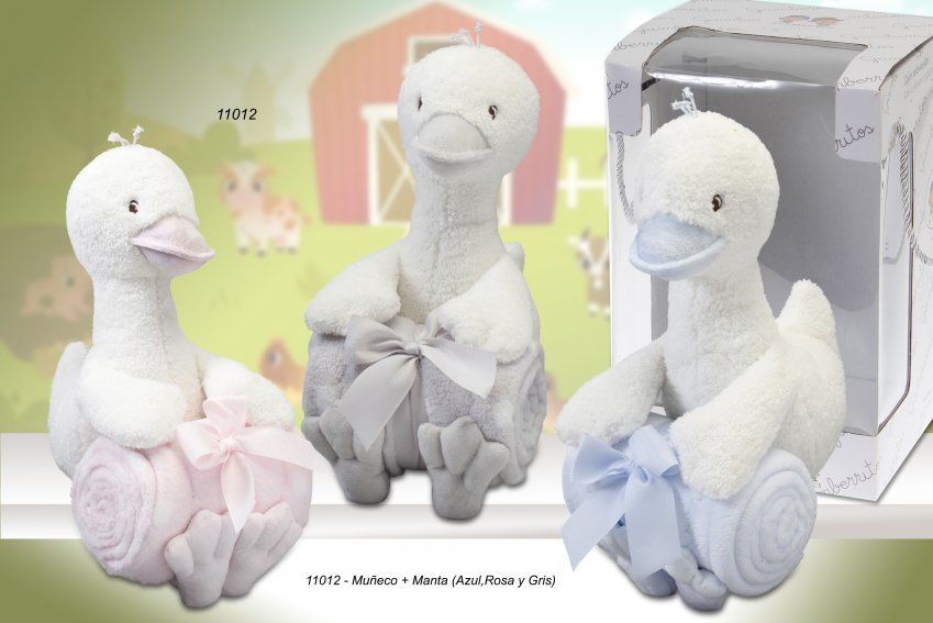 11012 MUÑECO PATO MAS MANTA 80x110 GAMBERRITOS