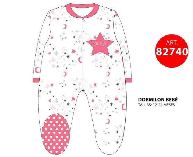 82720 PIJAMA DORMILON BEBE 12 A 24M NACARINA KINANIT