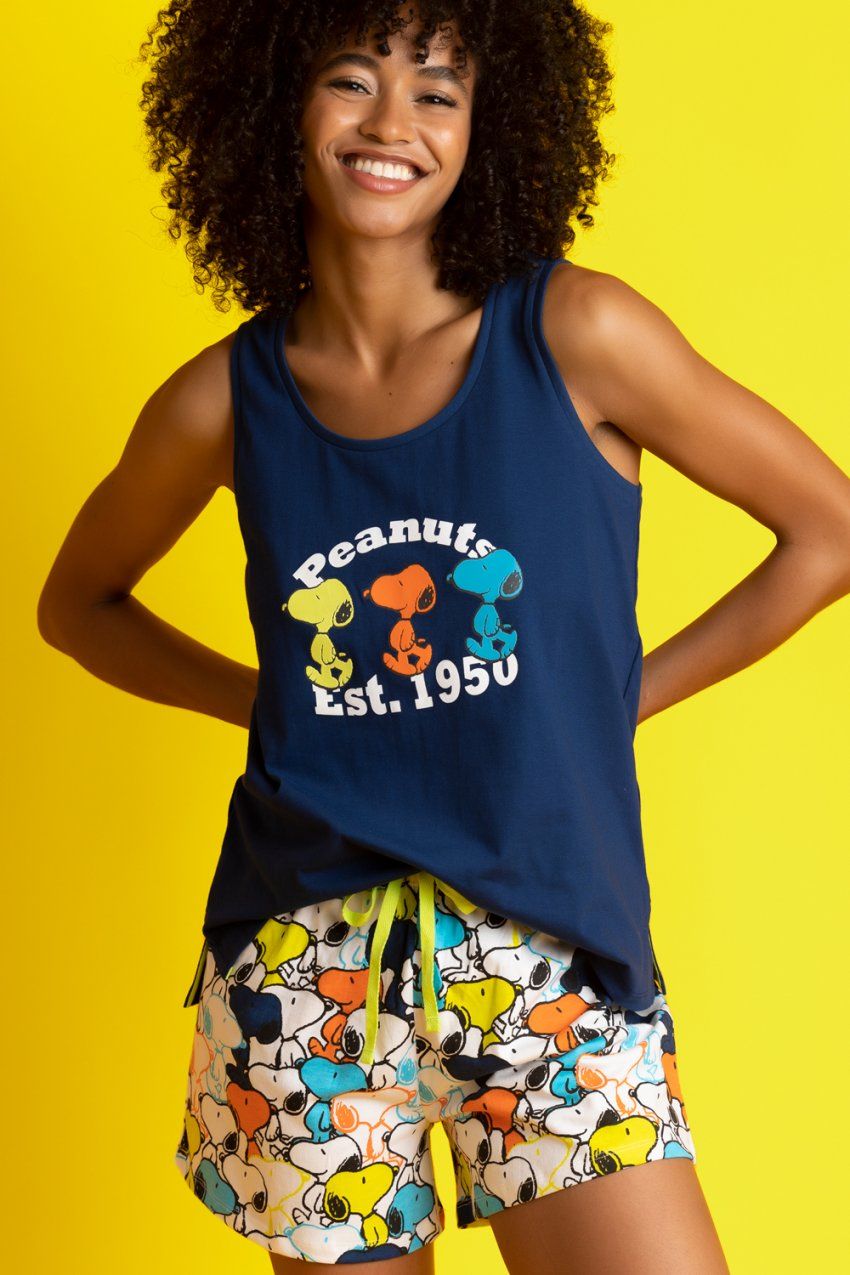 62433 PIJAMA MUJER TIRANTE SNOOPY 100% ALGODON ADMAS