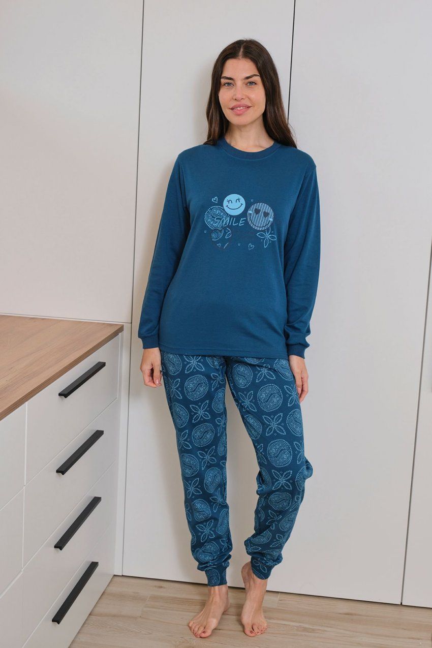 256629 PIJAMA MUJER INTERLOCK  100% ALGODON SMILE MUSLHER