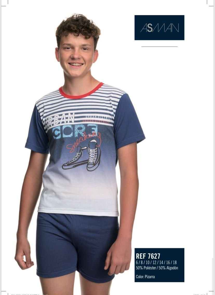 7627 PIJAMA NIÑO VERANO ASSMAN  6 A 16
