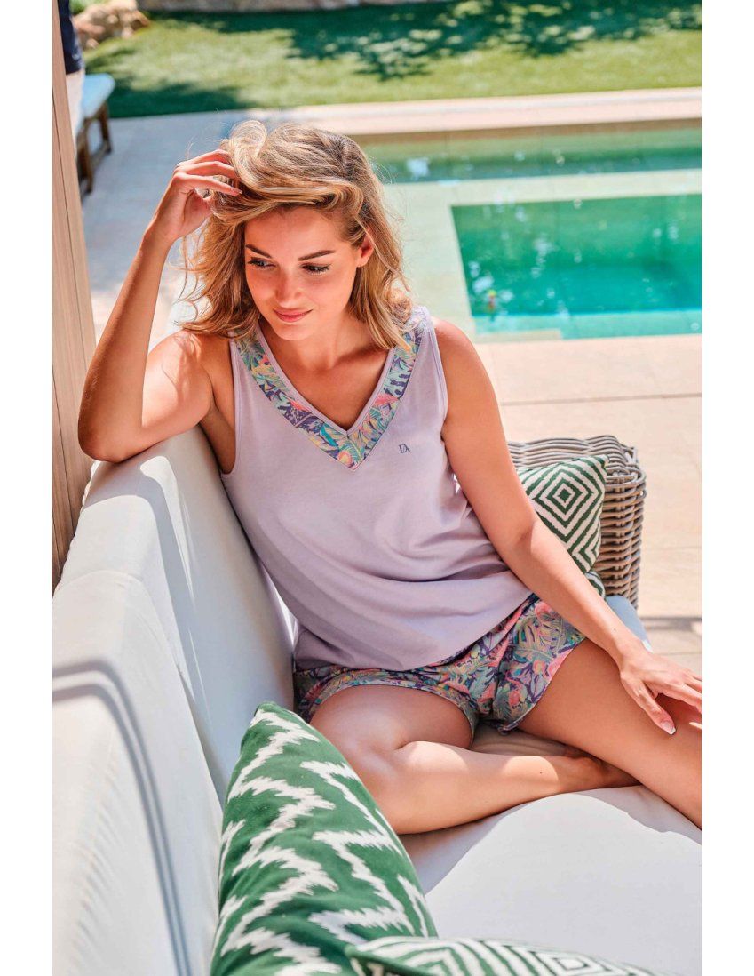 Pijama verano mujer Don Algodón con short estampado