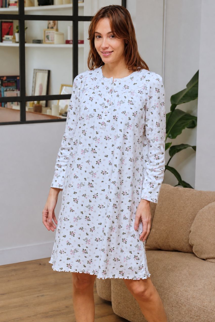 Camisón de mujer Muslher 267603 de manga larga 100% algodón para venta al por mayor