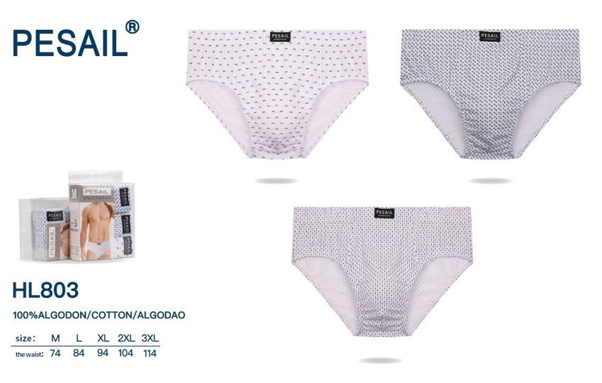 HL803 SLIP HOMBRE DE ALGODON PESAIL AL POR MAYOR