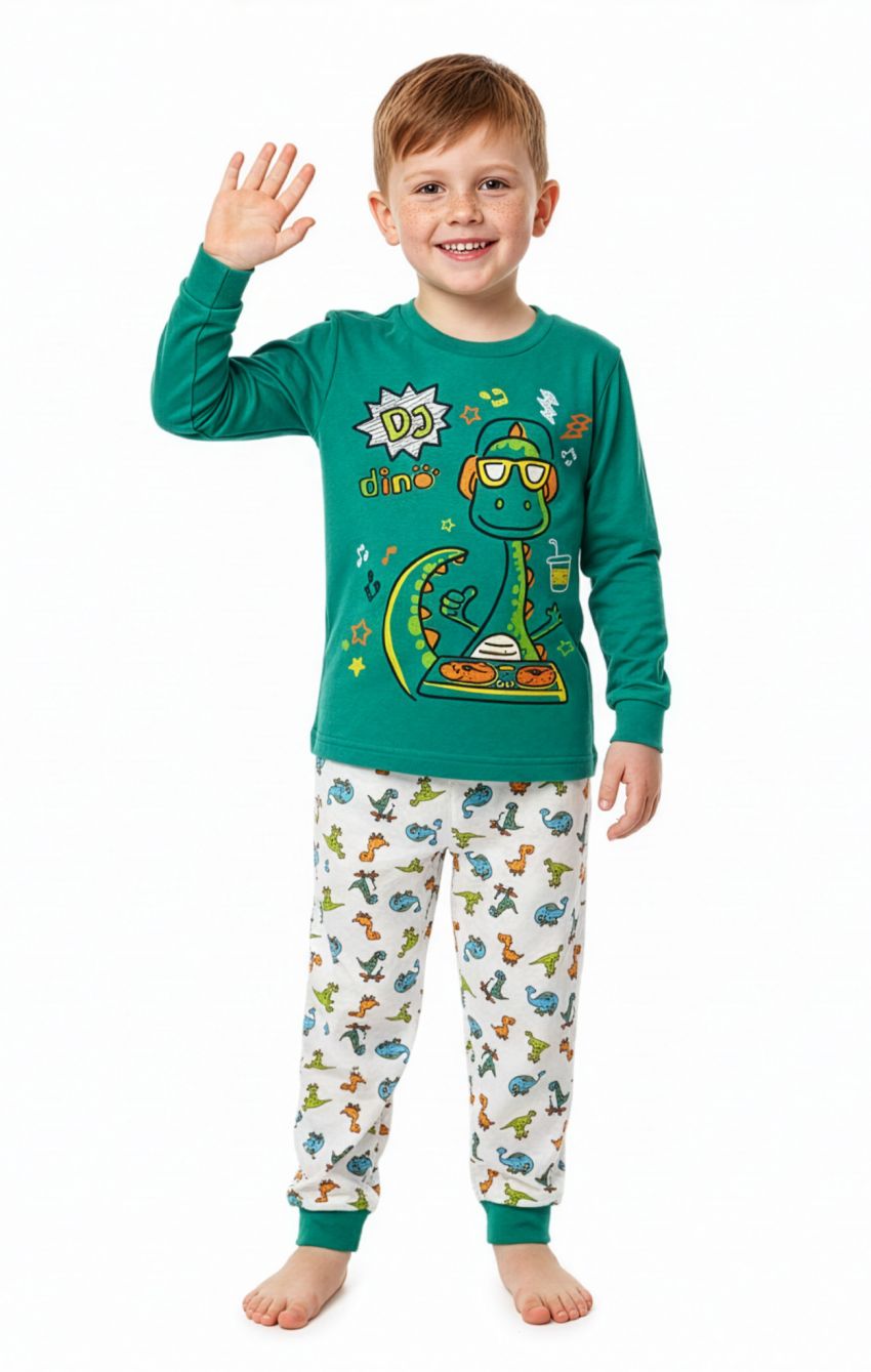 KN 157 PIJAMA NIÑO INTERLOCK DINO 2 a 6 AÑOS KINANIT