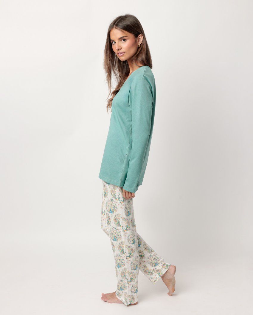 63595 PIJAMA MUJER INTERLOCK ADMAS GARDEN