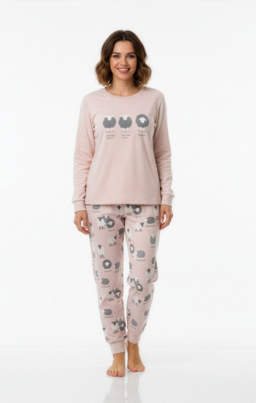 Pijama de mujer Kinanit KN 568 en tejido interlock para venta al por mayor