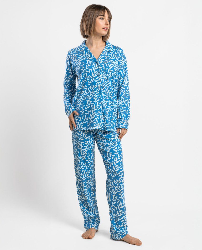 64604 ADMAS GARDEN Pijama Abierto Manga Larga Garden Leaves para Mujer