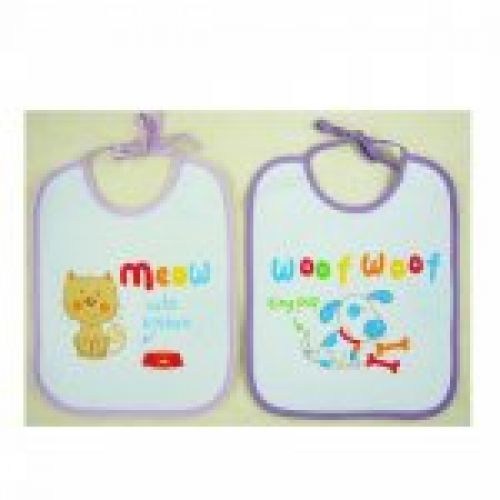 5110MO  BABEROS CON PASTICO Y LAZO (PACK 2)  20X28cm DUFFI