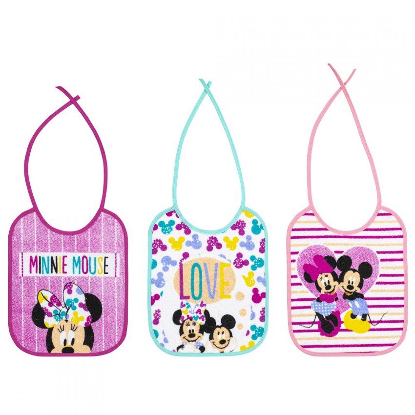 MN RIZO C20 BABERO RIZO(20X25 CM) MINNIE PACK 3 UNDS INTERBABY