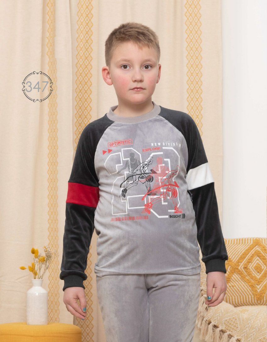 KN 347 PIJAMA NIÑO TERCIOPELO SPANDEX 8 A16 KINANIT