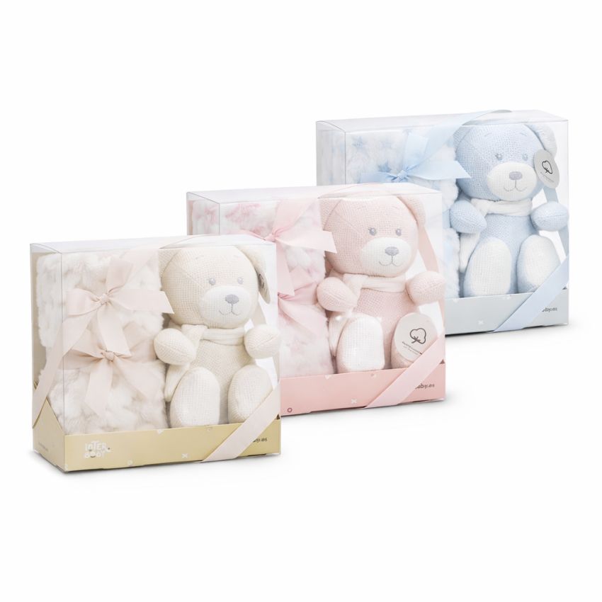 PE024 MANTA + PELUCHE OSO INTERBABY