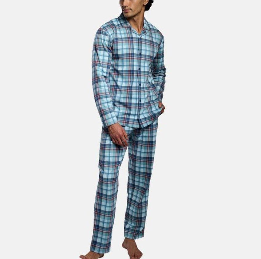 Pijama camisero de hombre Ysabel Mora Ref. 26407 en 100% algodón con estampado de cuadros.
