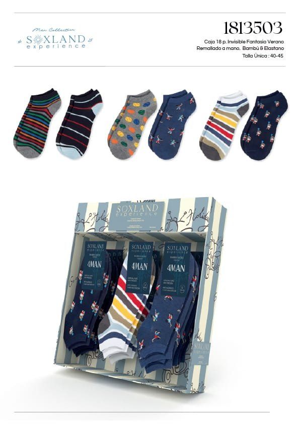 1813503 CALCENTIN INVISIBLE BAMBU (EXPOSITOR 18 CON PARES ) SOXLAND