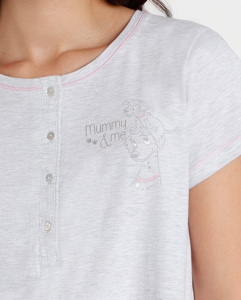 61302 PIJAMA MUJER MANGA CORTA TAPETA MATERNIDAD DALMATAS ADMAS