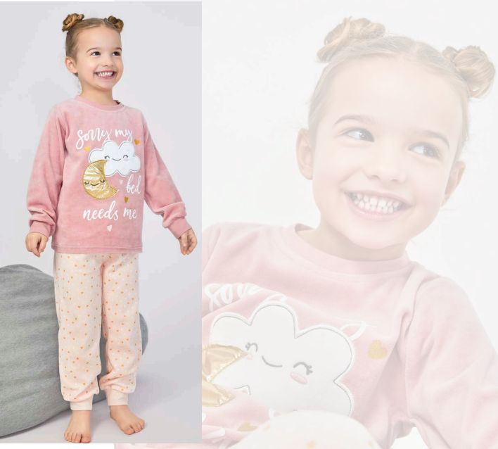 23207301 PIJAMA NIÑA TERCIOPELO  2 a 6 AÑOS TOBOGAN