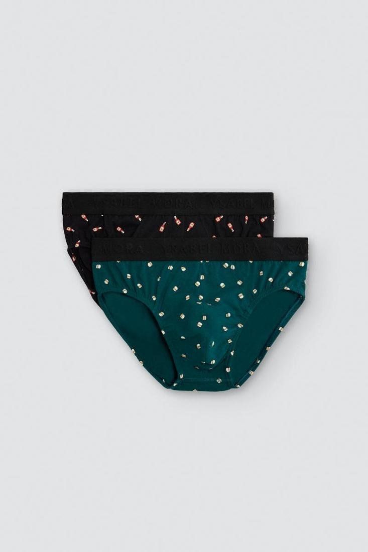Slip negro de algodón Cotton Nature con estampado variado, referencia 20459 de Ysabel Mora.