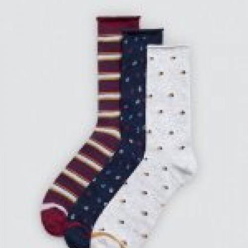 12941 Calcetines estampados para mujer sin puño antipresión.