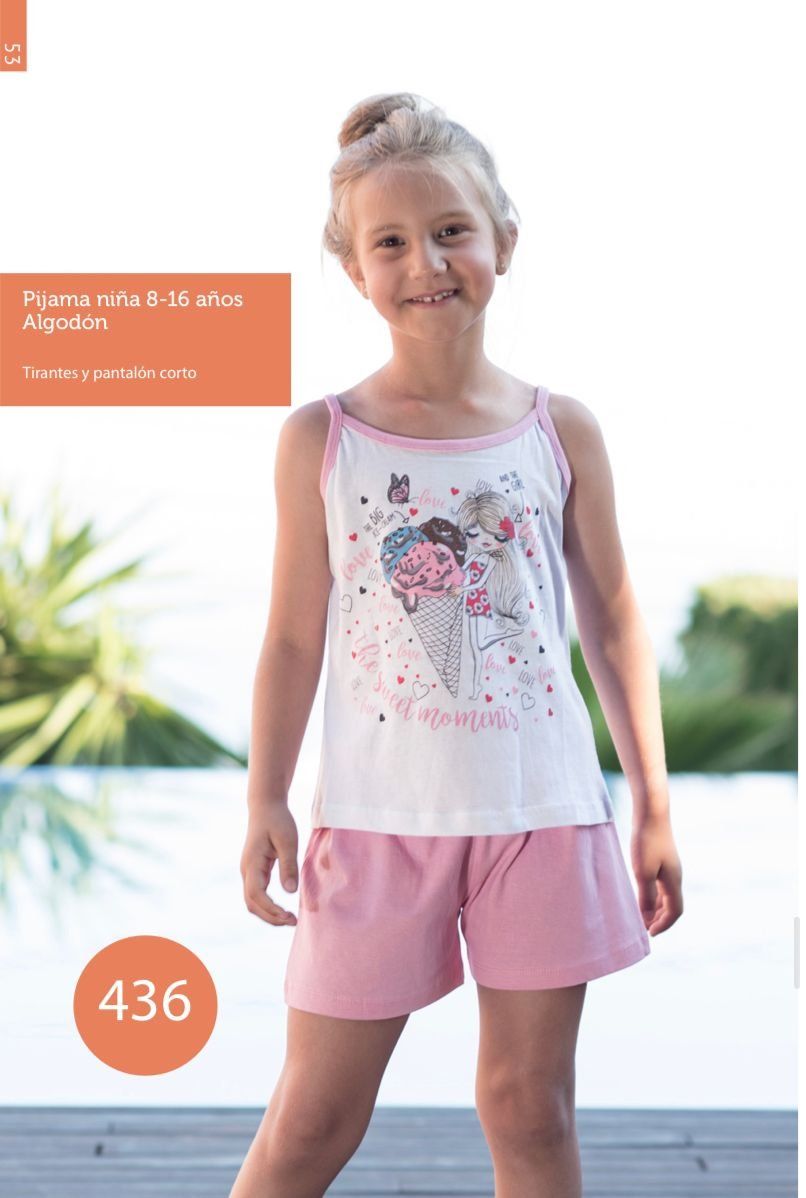 KN 436 PIJAMA NIÑA VERANO 8 A 16  KINANIT