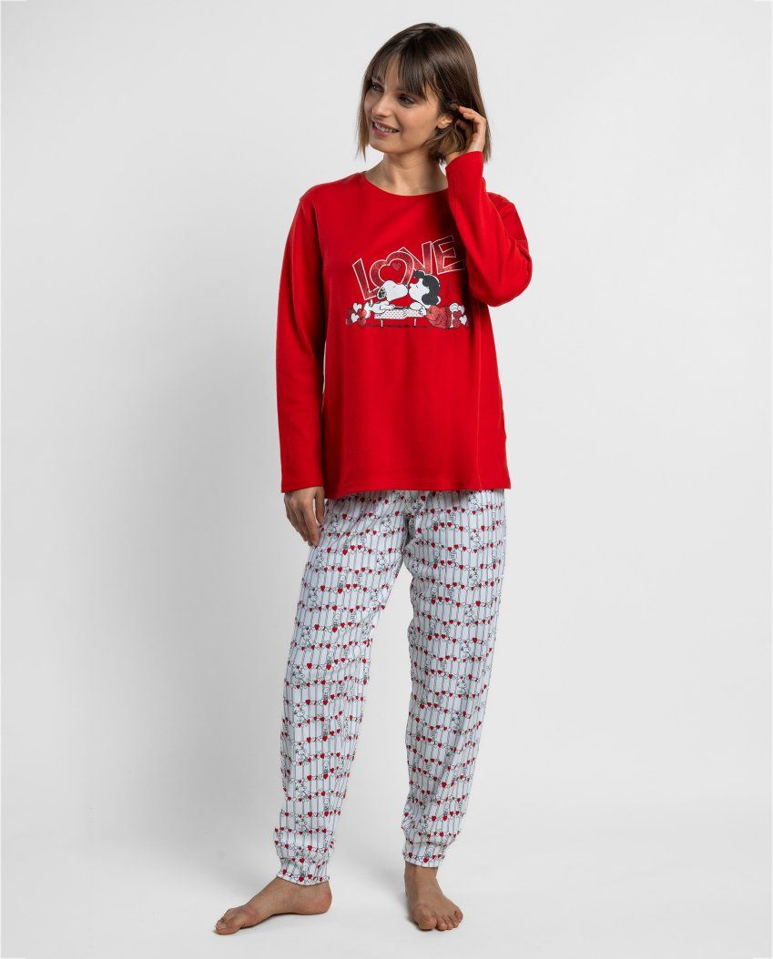 pijama mujer snoopy love admas 100% algodon