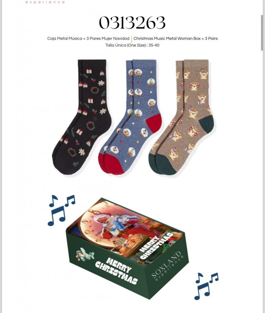 0313263 CALCENTINES  CAJA  MUSICAL  MUJER NAVIDAD FANTASIA SOXLAND