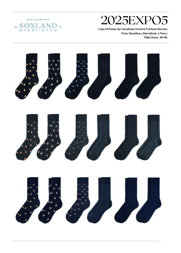 2025EXPO5 CALCENTIN HOMBRE BAMBU EXPOSITOR SOXLAND CAJA 24 UNIDADES