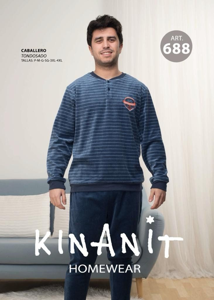 KN 688 PIJAMA CABALLERO TERCIOPELO + TALLAS GRANDES KINANIT
