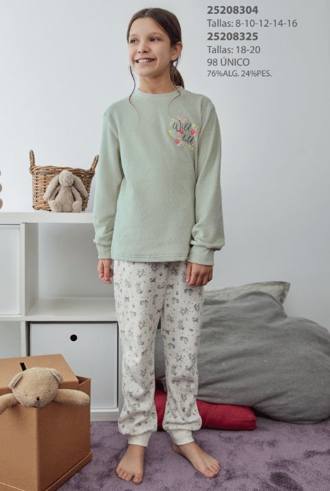 25208304 PIJAMA NIÑA 8 A 16 TERCIOPELO / 25208325 18 a 20 AÑOS TOBOGAN