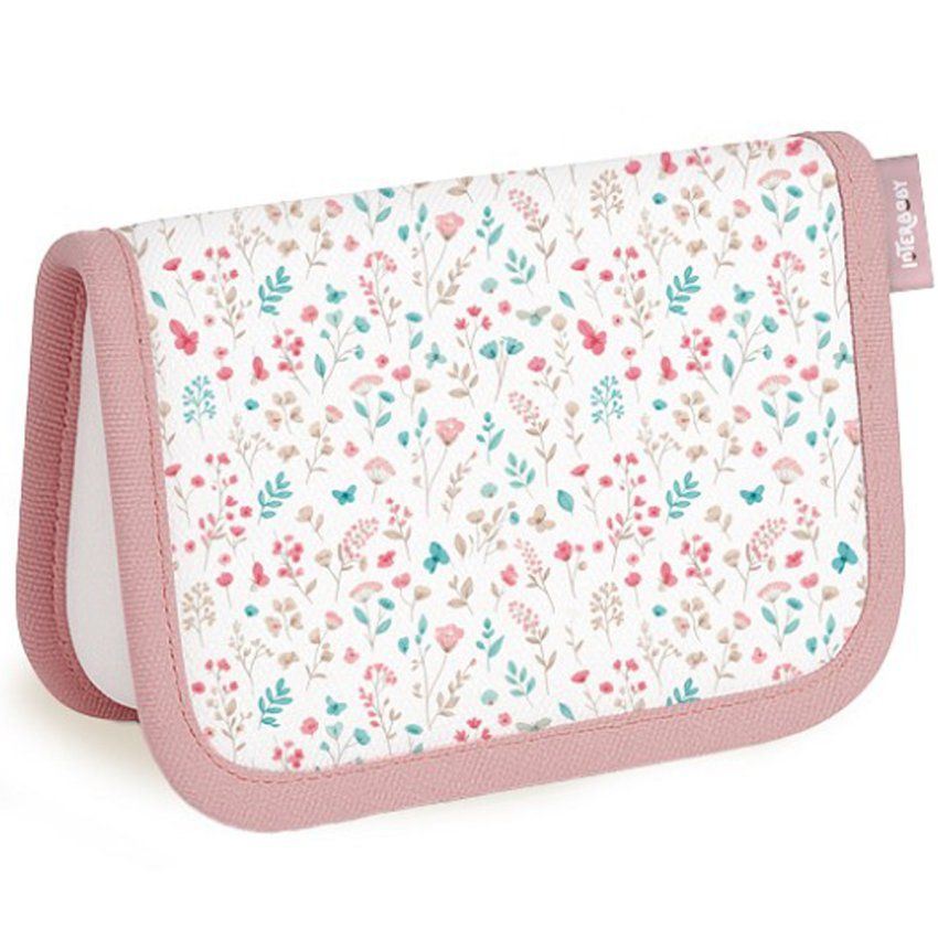 Set higiene bebé Interbaby SET005 con neceser floral rosa ideal para recién nacido y canastillas