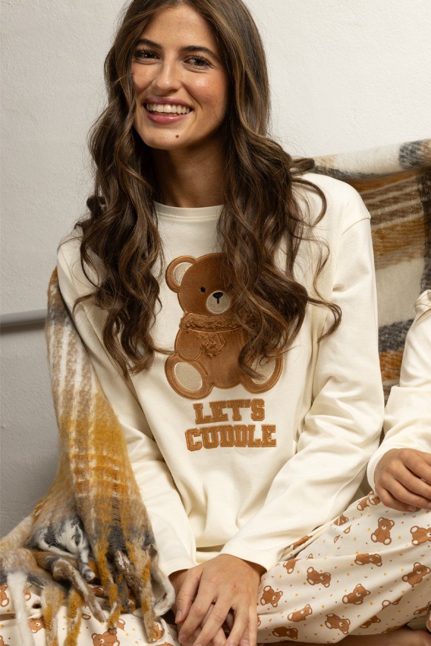 pijama mujer osos 100% algodon admas